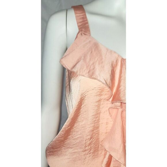 Kenar Peach Camisole Wide shoulder Bands, Ruffled Front and Elastic Waist - M - Picture 6 of 9